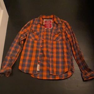Men’s Superdry orange flannel